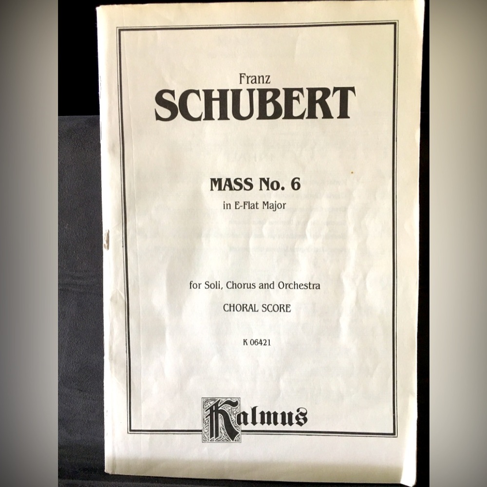 Orchestra & Choral Score for Schubert’s Mass No.6 in E-Flat Major